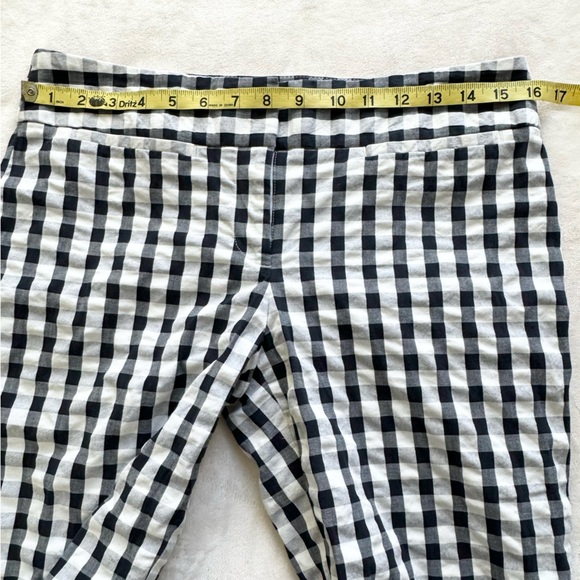 Ann Taylor Loft Marisa Cropped Gingham Checkered Black and White Ankle Pants Sz4 - Picture 10 of 14